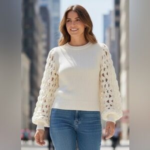 MARIA PAVAN SOFT WINTER WHITE KNIT TOP XS